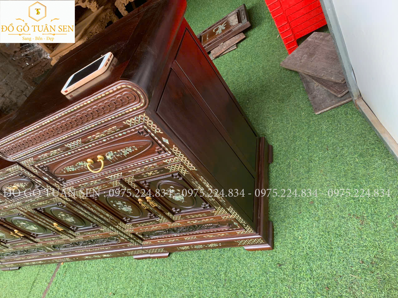 Kệ tủ ti vi khảm ốc